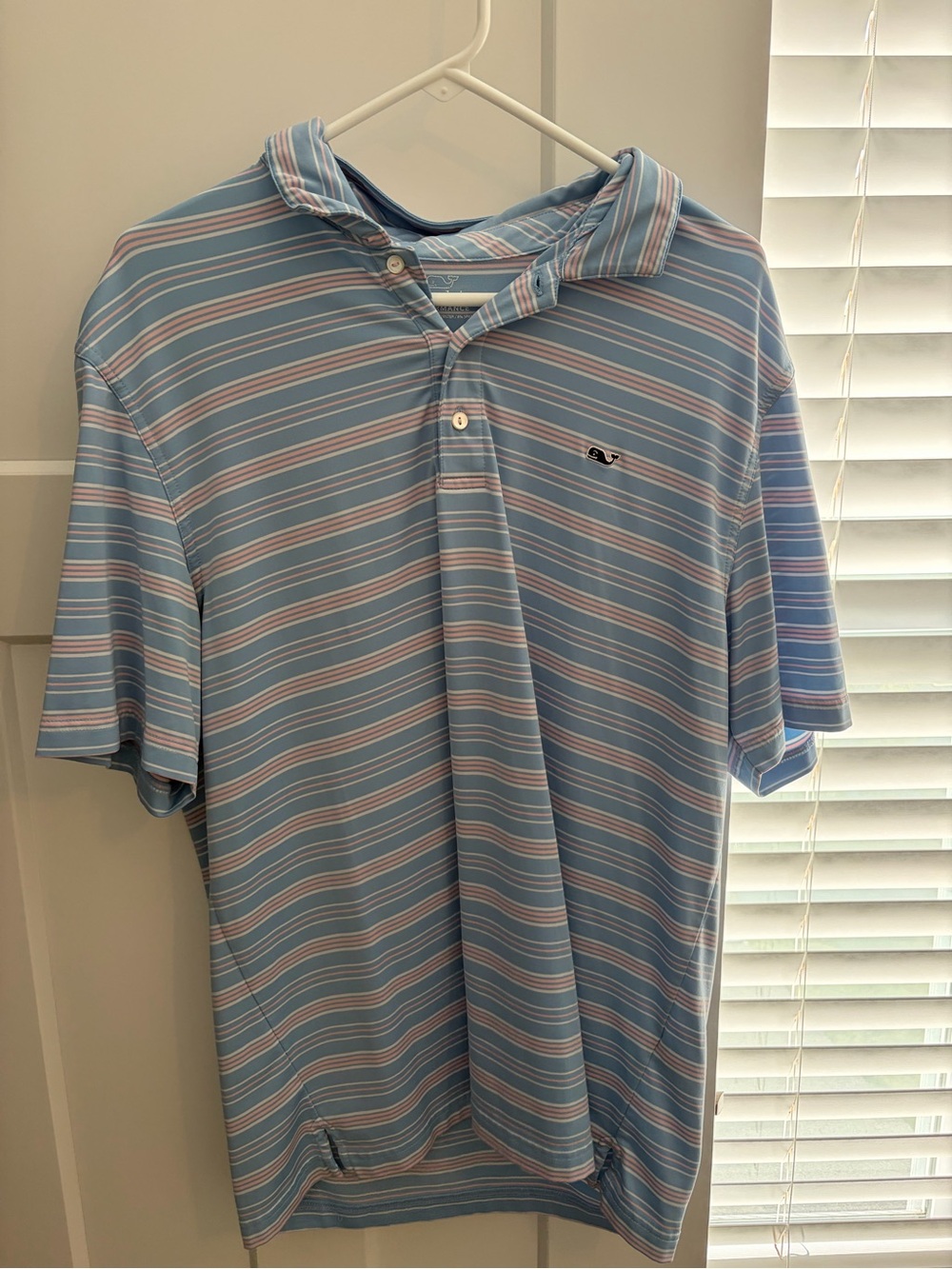 Vineyard Vines Men’s Performance Polo Blue Pink Striped Size L